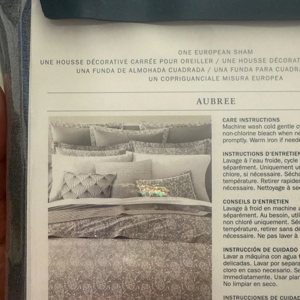 Ralph Lauren Gray European One Pillow Cover